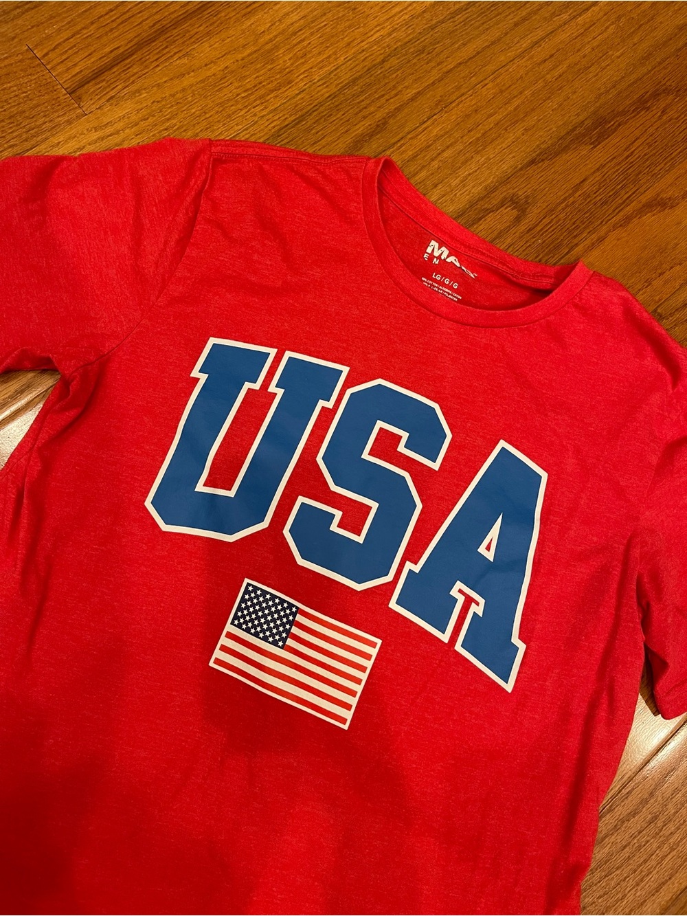 USA Red White Blue Graphic Short Sleeve T-Shirt Tee Shirt Large